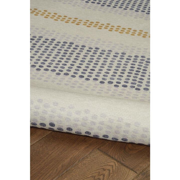 Linon Outdoor Washable Delray Ivory & Blue, Rug