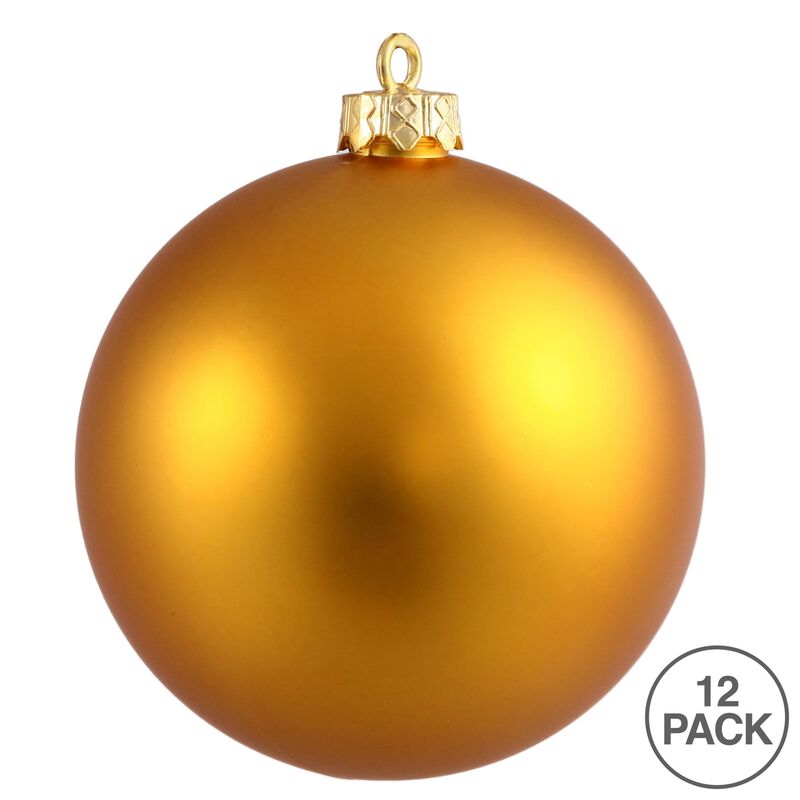 Vickerman 3" Antique Gold Matte Ball Ornament, 12 per Bag image number 2