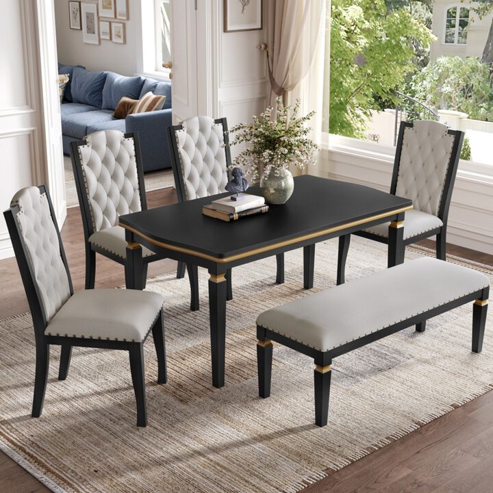Swebax Classic Modern 6‑Piece Dining Table Set