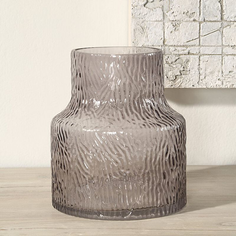 Renwil Hyacinth Glass Vase In Grey Color