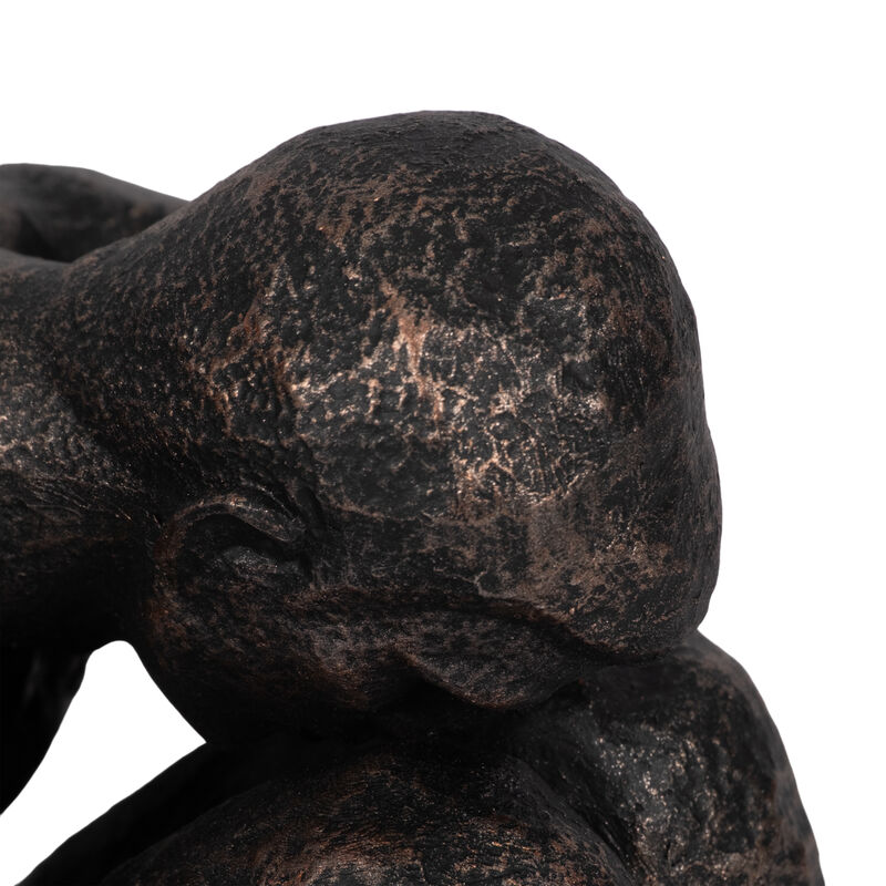 9" Sitting Man, Bronze image number 4