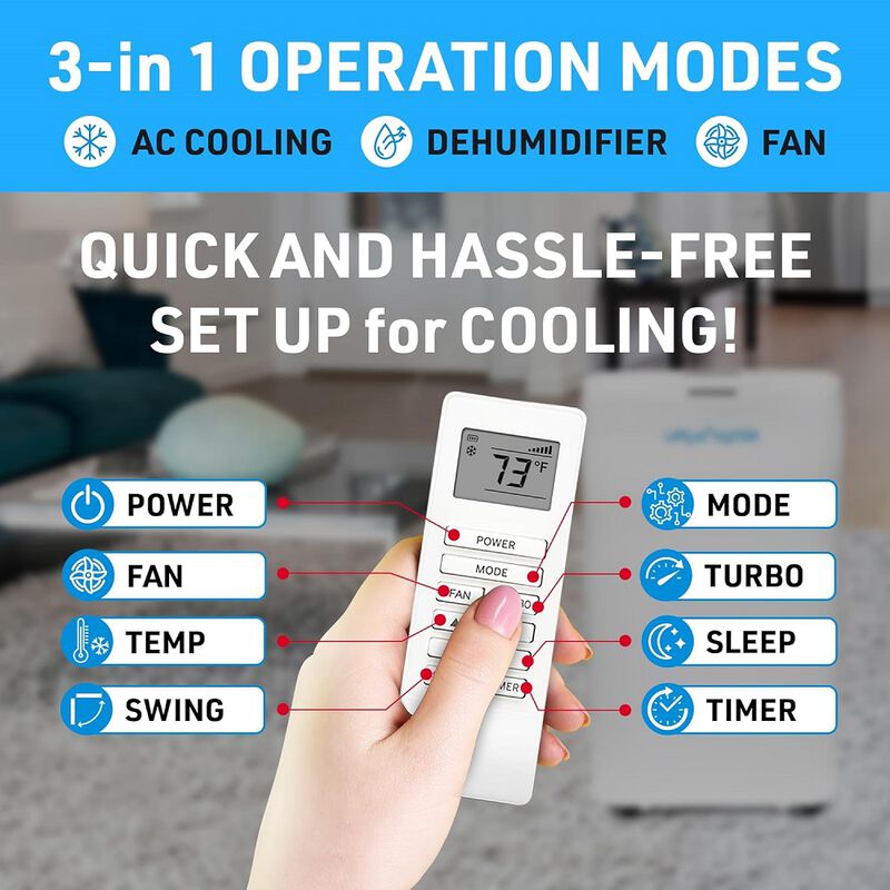 LMDUAL44 LMPAC Portable Air Conditioner, 14,000 BTU Dual Hose, White