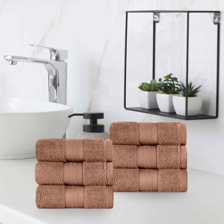 6 Pack Turkish Cotton Hand Towels Set, Soft Quick Dry Absorbent Towels for Bathroom Kitchen