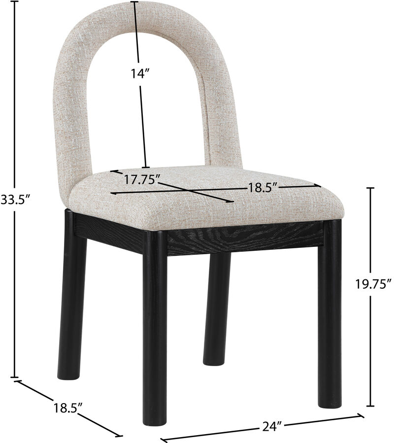 Meridian Furniture Conrad Linen Textured Fabric Dining Chair image number 7