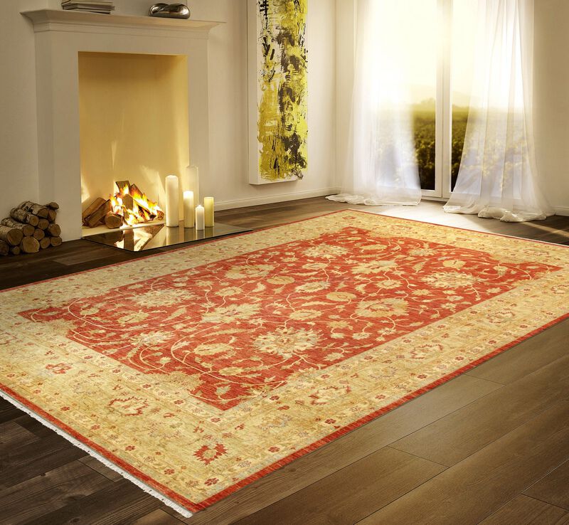 Pasargad Home Denver Hand-Knotted Rust Lamb's Wool Area Rug-11'11" X 15' 3" image number 2