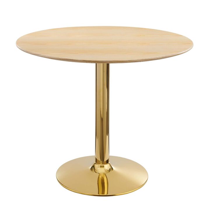 Modway - Verne 35" Dining Table Gold Natural