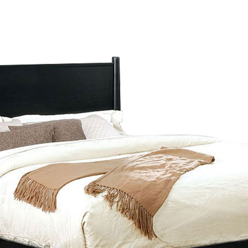 Queen Bedroom Set, Black Wood, 3 Piece Set with 2 Nightstands image number 4
