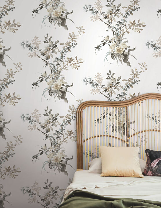 Wild Flowers Neutral Peel & Stick Wallpaper (Set of 2)