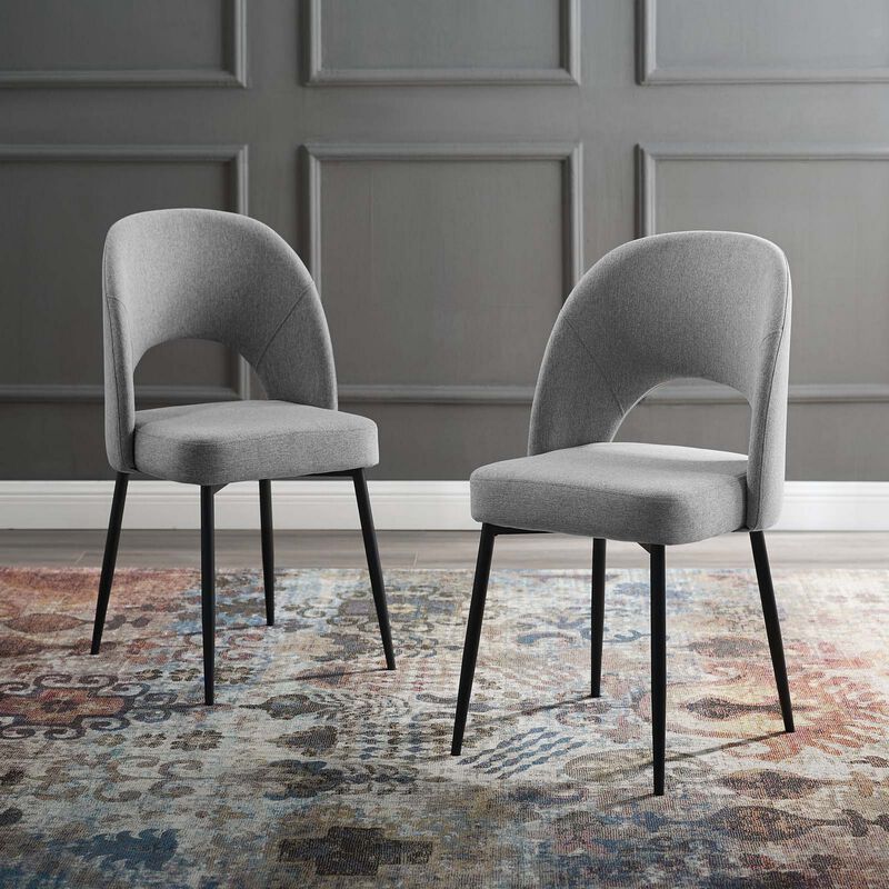 Rouse Dining Side Chair Upholstered Fabric Set of 2-Benzara image number 7