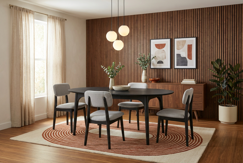 Rolo Black 5-Piece Dining Set image number 1