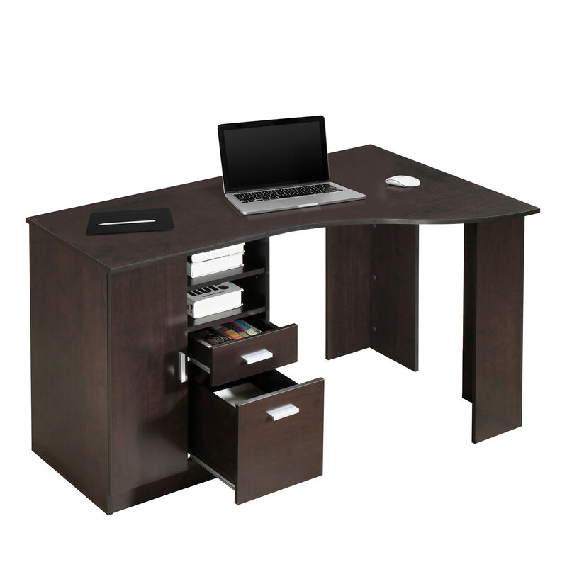 Classic Office Desk with Storage, Espresso