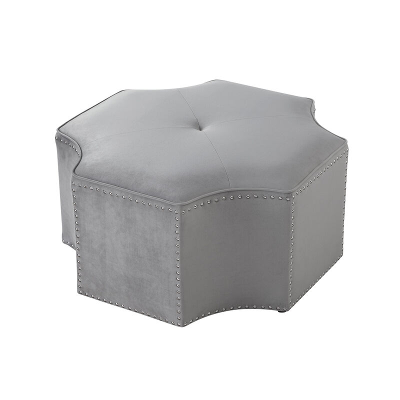Velvet Tufted Octagonal Cocktail Ottoman – Modern Accent Furniture