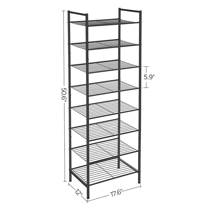8-Tier Tall Shoe Storage Organizer for Vertical Space Efficiency and Easy Access