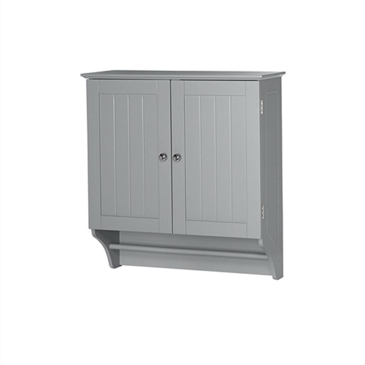 2-Door Bathroom Wall Cabinet with Towel Bar – Space-Saving Storage with Convenient Towel Access