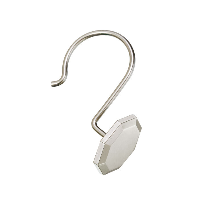 Utopia Alley Rust-Proof Zinc Shower Curtain Hooks with Octagon-Shaped end, Shower Hooks Hangers for Bathroom, Kitchen Utensils, Curtains, Clothing, Towels etc - Set of 12