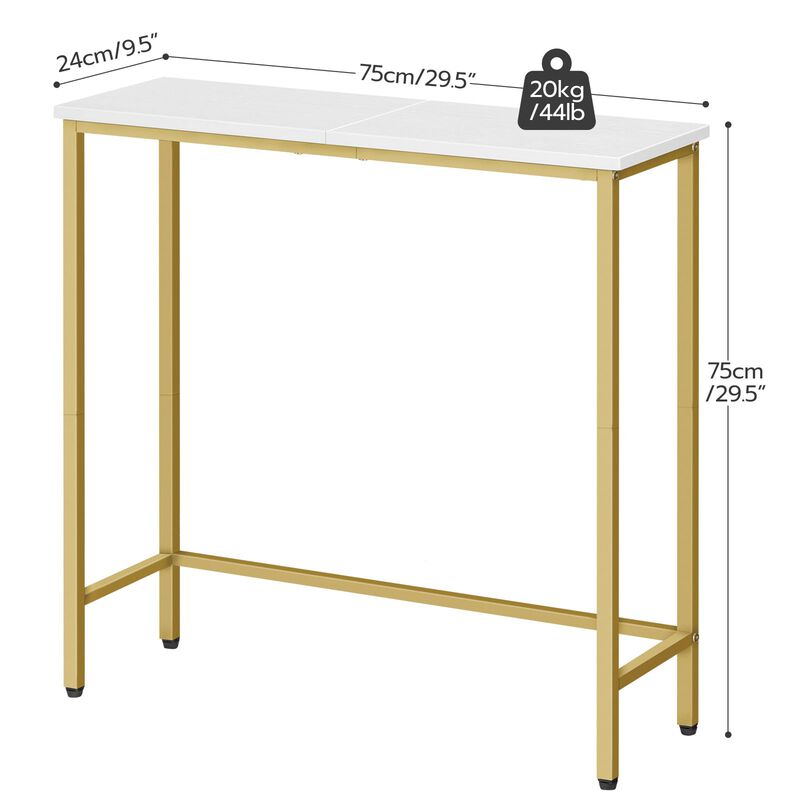 Narrow Entryway Console Table with Space-Saving Design-Gold image number 2