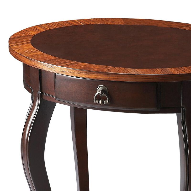 Butler Specialty Jeanette Nouveau Oval Side Table, Dark Brown