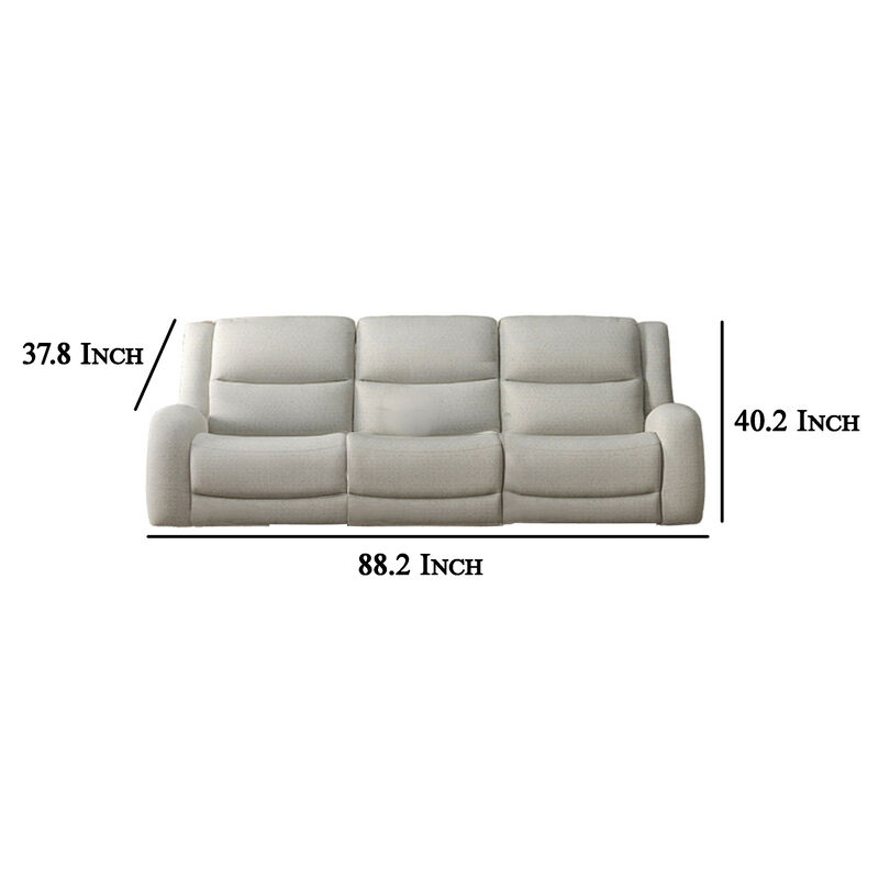 Gira 2pc Sofa and Loveseat Set, Manual Reclining, Solid Wood, Beige Fabric