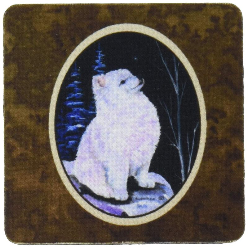Caroline's Treasures SS8389FC Starry Night American Eskimo Foam Coasters Set of 4 (Set of 4), 3.5 H x 3.5 W, Multicolor image number 0