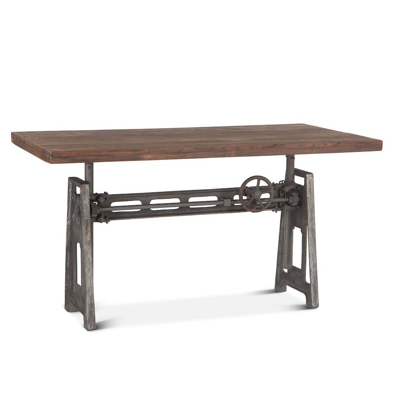 World Interiors Artezia Adjustable Desk in Gray Weathered Teak Finish image number 3