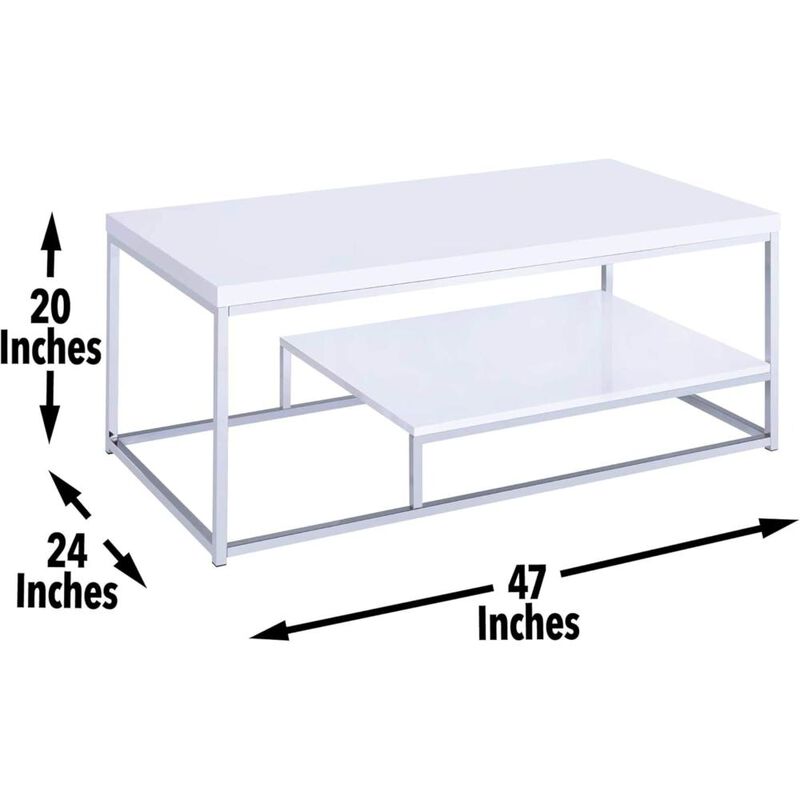 Lucia Cocktail Table, White
