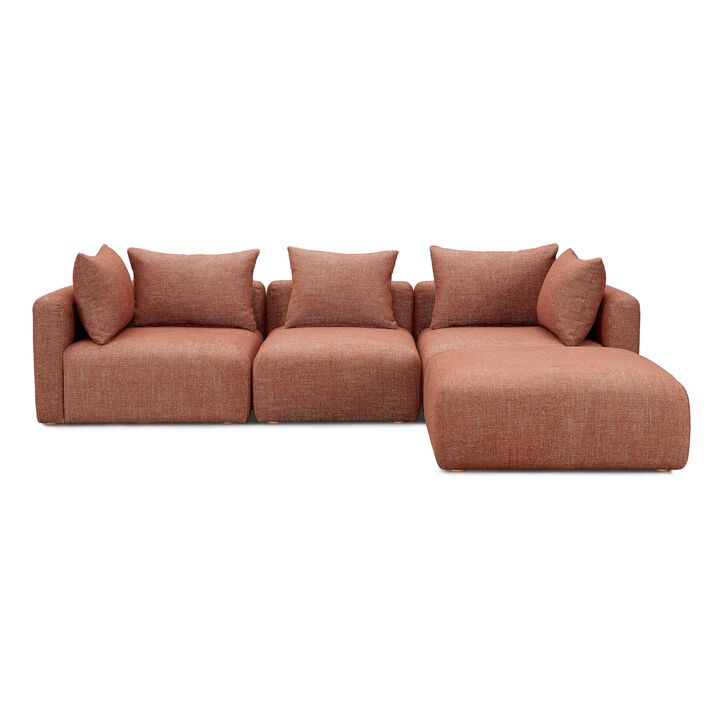 Hangover Textured Fabric 4-Piece Modular Sectional