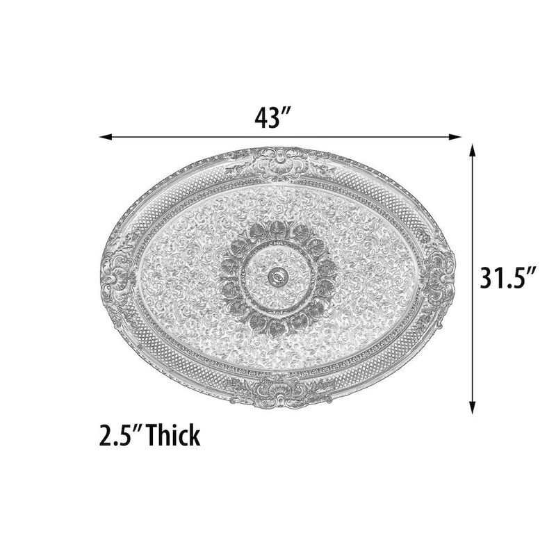 Golden Rocaille Oval Chandelier Ceiling Medallion
