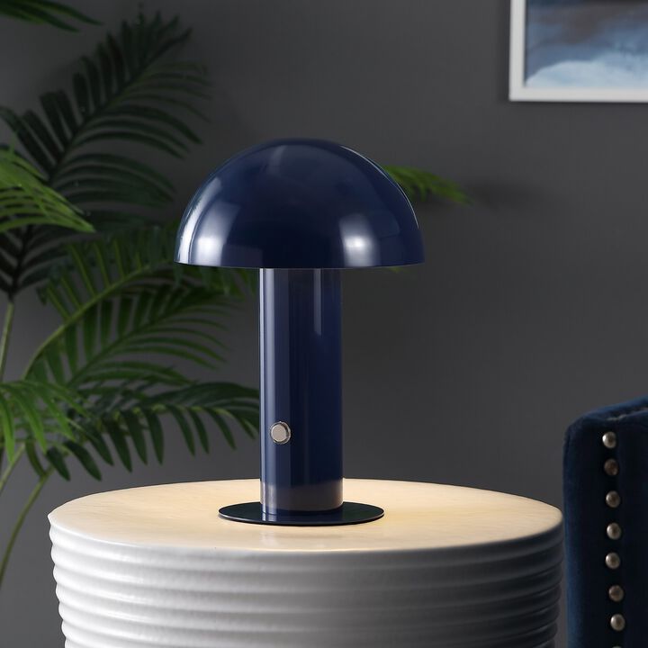 Boletus Contemporary Bohemian Rechargeablecordless Iron Integrated LED Mushroom Table Lamp