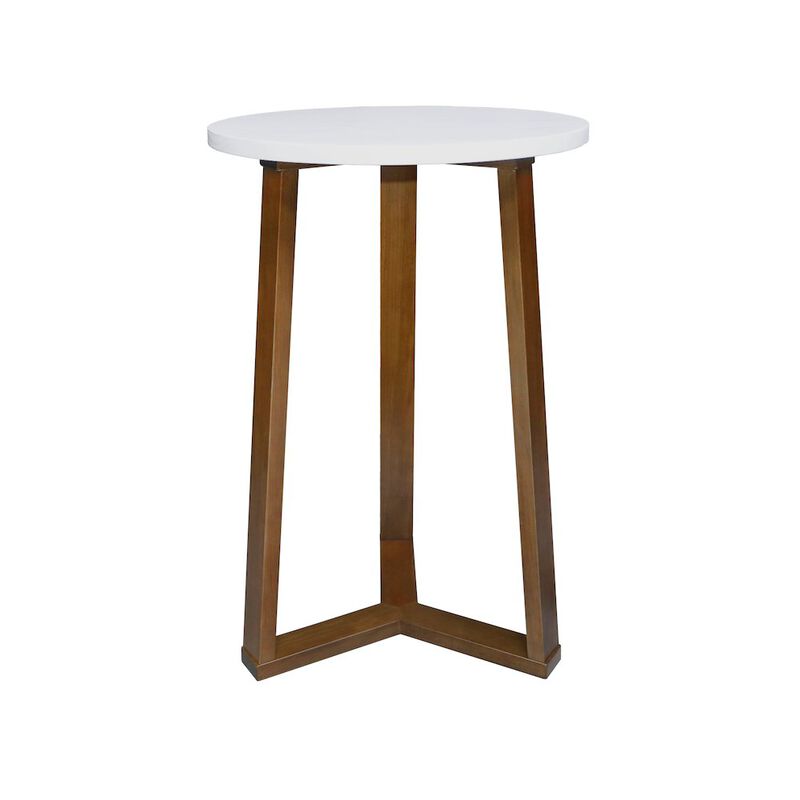 Aesthetic Tripod Round Side Table with Solid American Hardwood Legs, Walnut