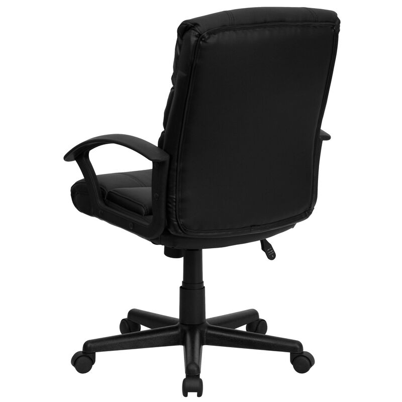 Lane Mid-Back LeatherSoft Swivel Task Office Chair with Arms image number 3