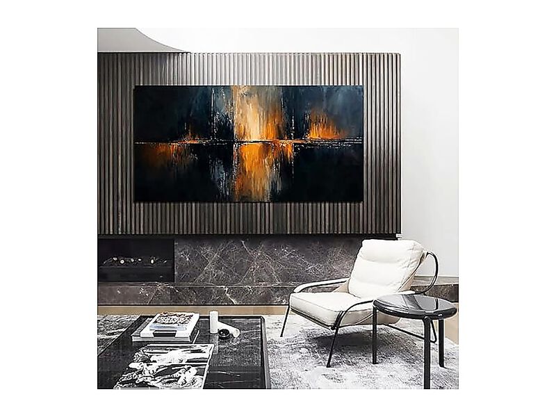 Canvas Wall Art Decor Modern Black Large Gold Work Living Room Abstract Walls image number 1