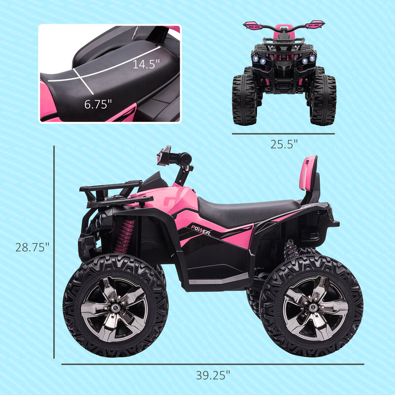 BreeBe 12V 4 Wheeler Kids ATV with Music, Headlights image number 2