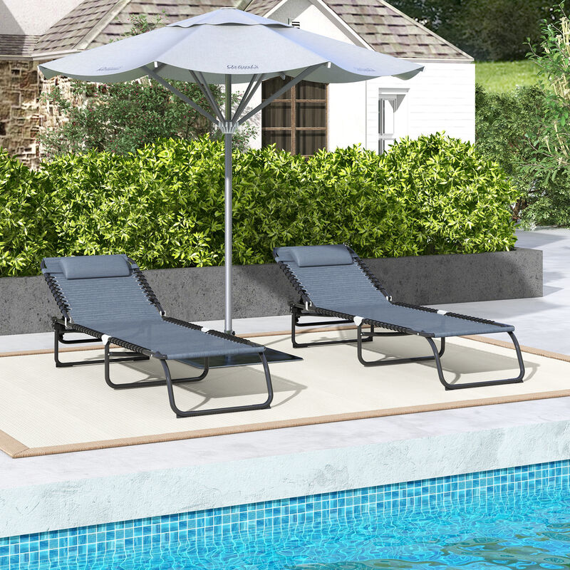 Hivvago 2 Adjustable Folding Chaise Lounge Chairs image number 6