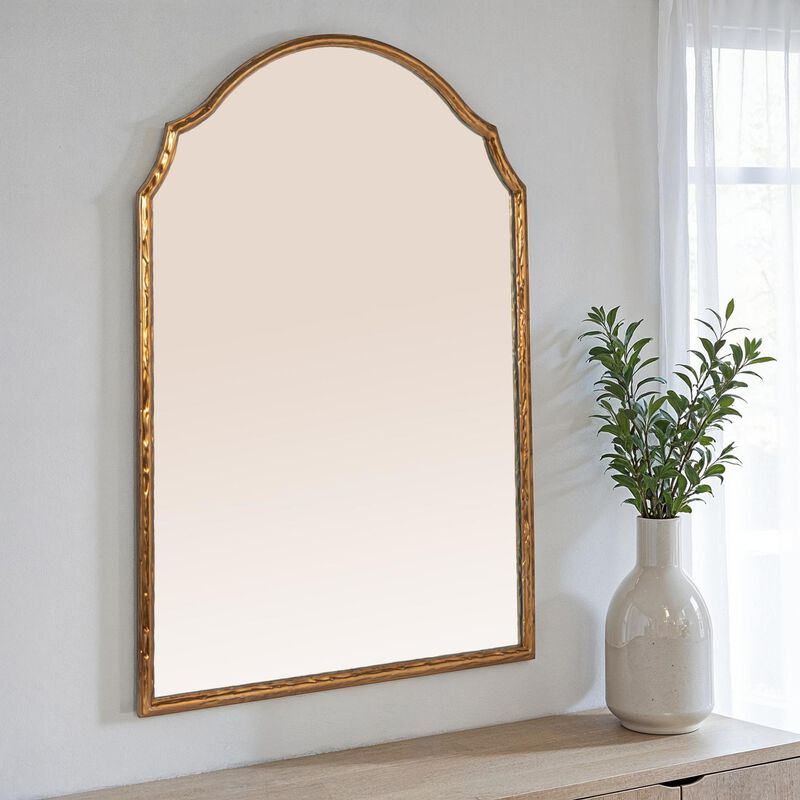 Framed Wall Mirror with Detailed Trim, Gold image number 1