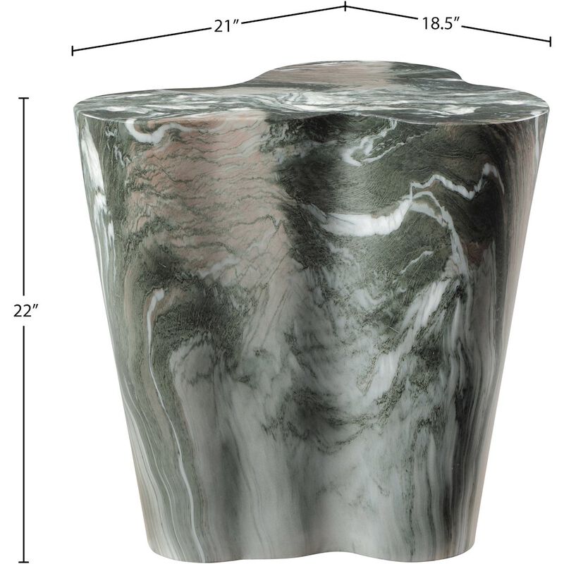 Meridian Furniture Monza Green Marble Finish Concrete End Table