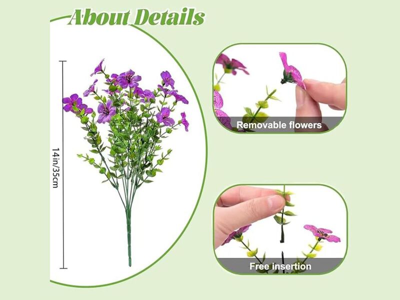 8 Bundle Artificial Outdoor Plants UV Resistant Garden Porch Decor image number 2