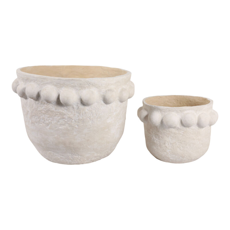 S/2 Bubble Rim Planters, White image number 2