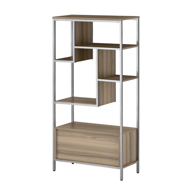 Techni Mobili Oak Storage Rack with  door cabinet