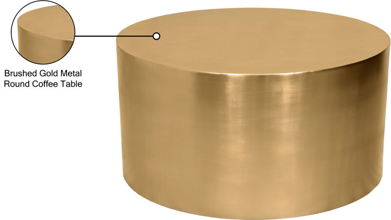 Meridian Furniture Cylinder Brushed Gold Coffee Table image number 7