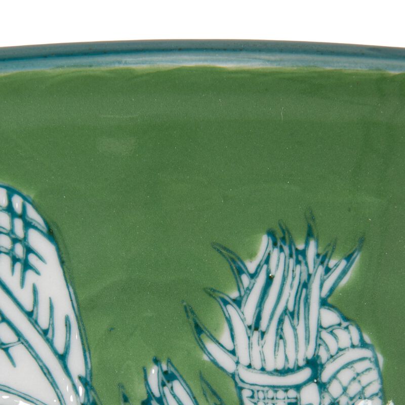 Stoneware Pedestal Bowl, Green image number 5