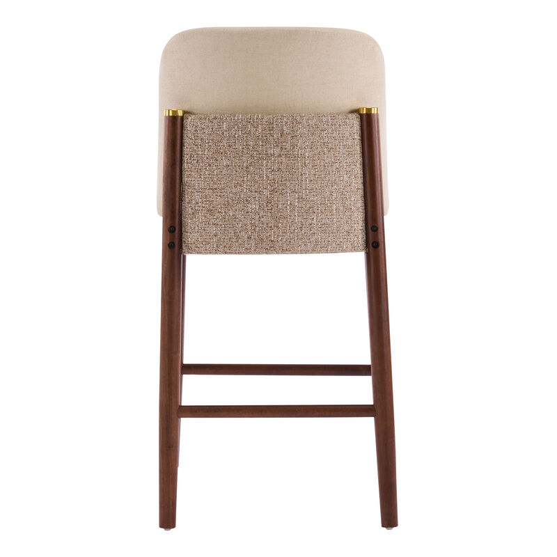 Christopher Knight Home Iven Modern Rubberwood Upholstered Counter Stools (Set of 2) image number 5