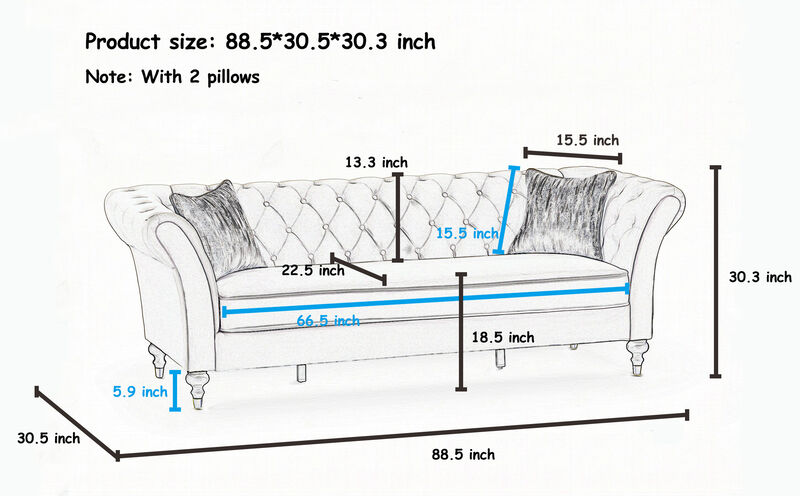 Tokvom 3-Seater PU Sofa image number 9