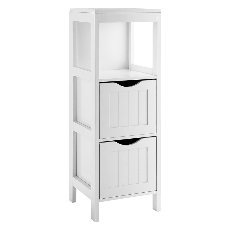 Costway Bathroom Floor Cabinet Freestanding Side Storage Organizer w/2 Removable Drawers