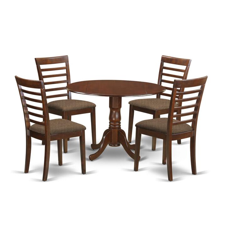 5 PC Kitchen Table set-Dining Table and 4 Linen Kitchen Chairs