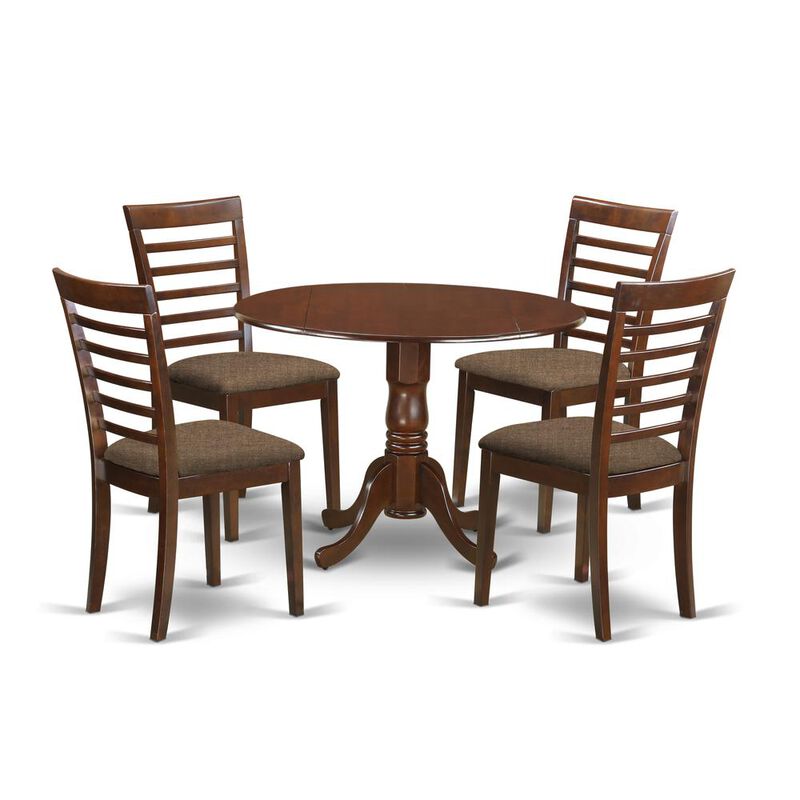 5 PC Kitchen Table set-Dining Table and 4 Linen Kitchen Chairs
