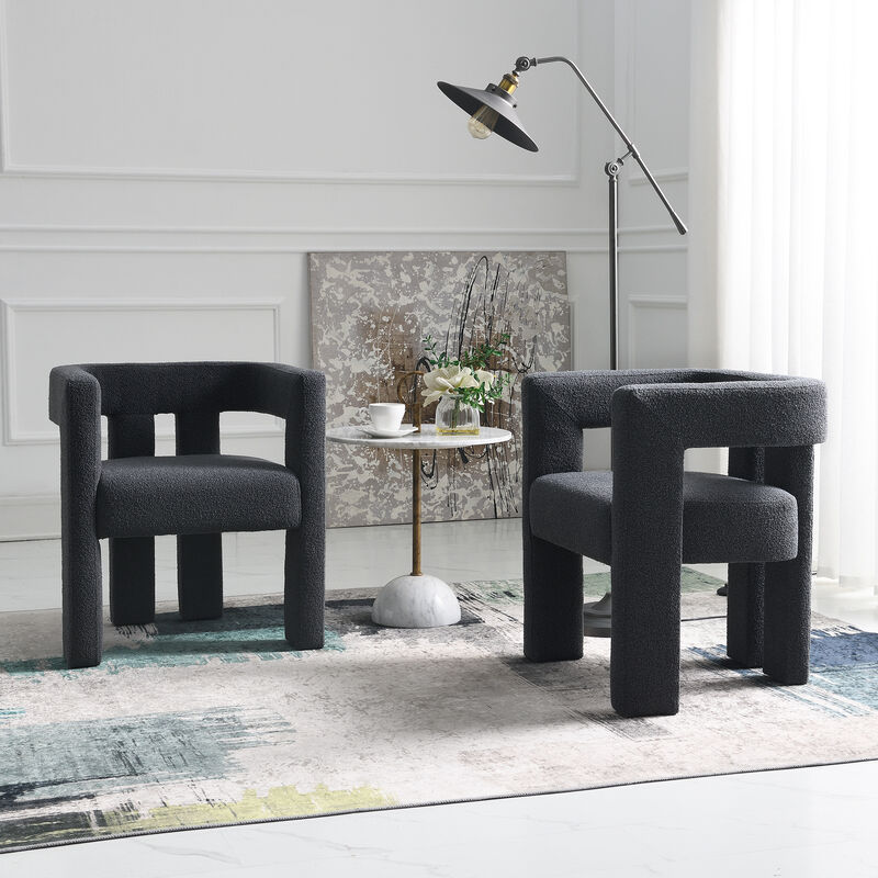 Hal Modern Boucle Armchair Set