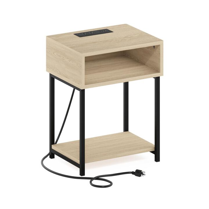 Moretti USB and Type-C Charging Port Open Storage Side Table