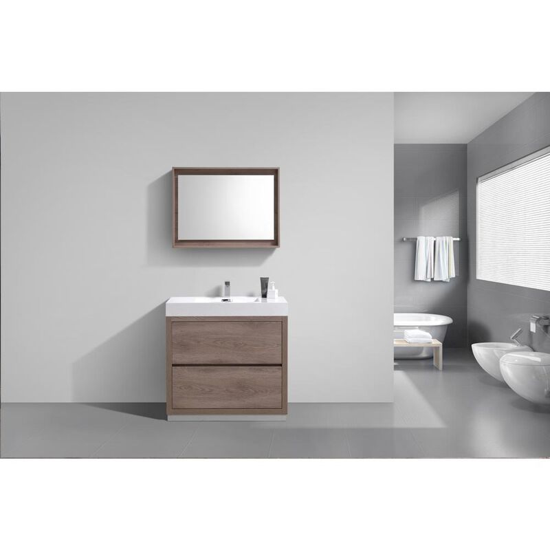 Kubebath Bliss 36 Butternut  Free Standing Modern Bathroom Vanity