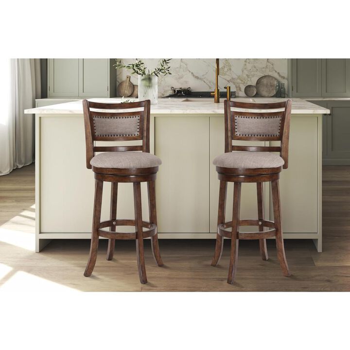 New Classic Furniture Aberdeen Brown Solid Wood Swivel Bar Stool (Set of 2)