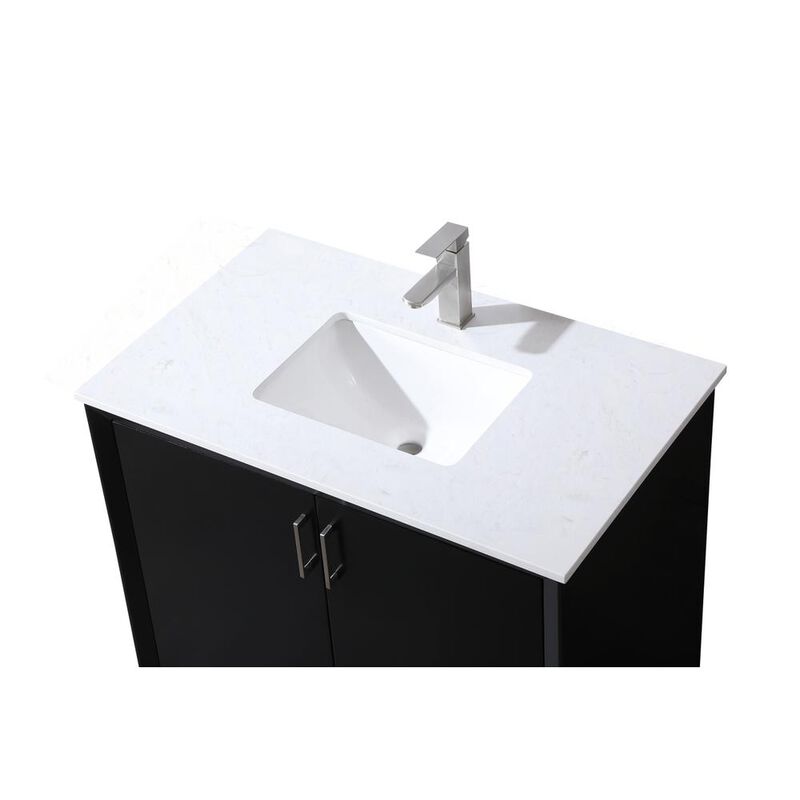 Elegant Kitchen and Bath 36 Inch SIngle Bathroom Vanity In Black